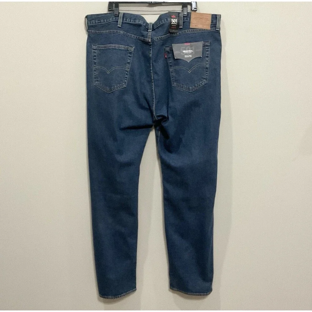 Levi's Premium 501 Jeans Blue Stretch Denim Big &Tall Sz 46 X 36 NWT